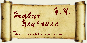 Hrabar Miulović vizit kartica